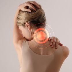 Person with neck pain