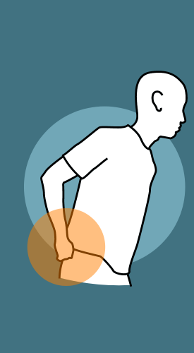person with lower back pain