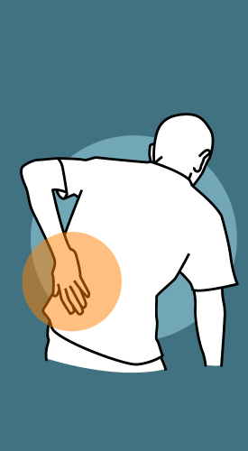 person with mid back pain