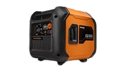 A small orange and black generator on a white background.