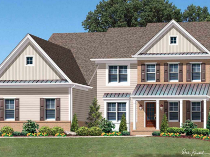 An artist 's impression of a house with a brown roof