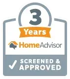 A logo for a home advisor that is screened and approved.