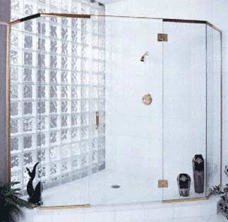Custom Shower Enclosures — Neo-Angle Frameless Shower 6 in Santa Clarita, CA