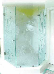 Custom Shower Enclosures — Neo-Angle Frameless Shower 12 in Santa Clarita, CA