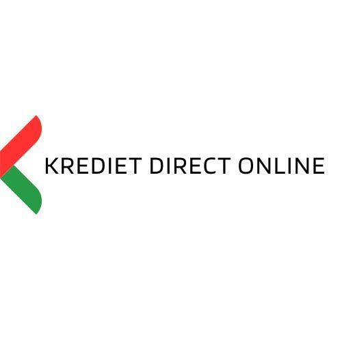 Logo voor Krediet Direct Online: een rode en groene pijlvorm naast de bedrijfsnaam in zwarte tekst.