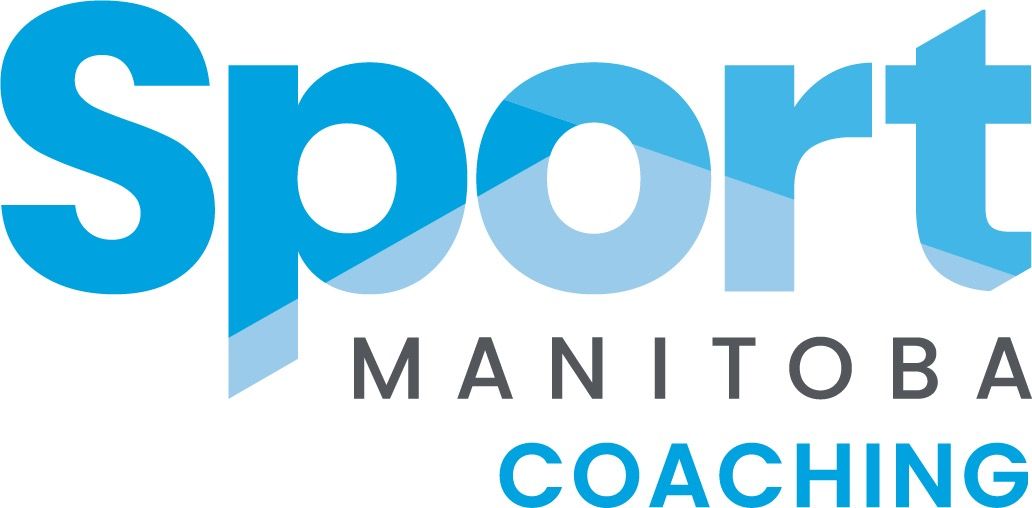 Logo for Sport Manitoba Coaching in blue and grey text on a white background.