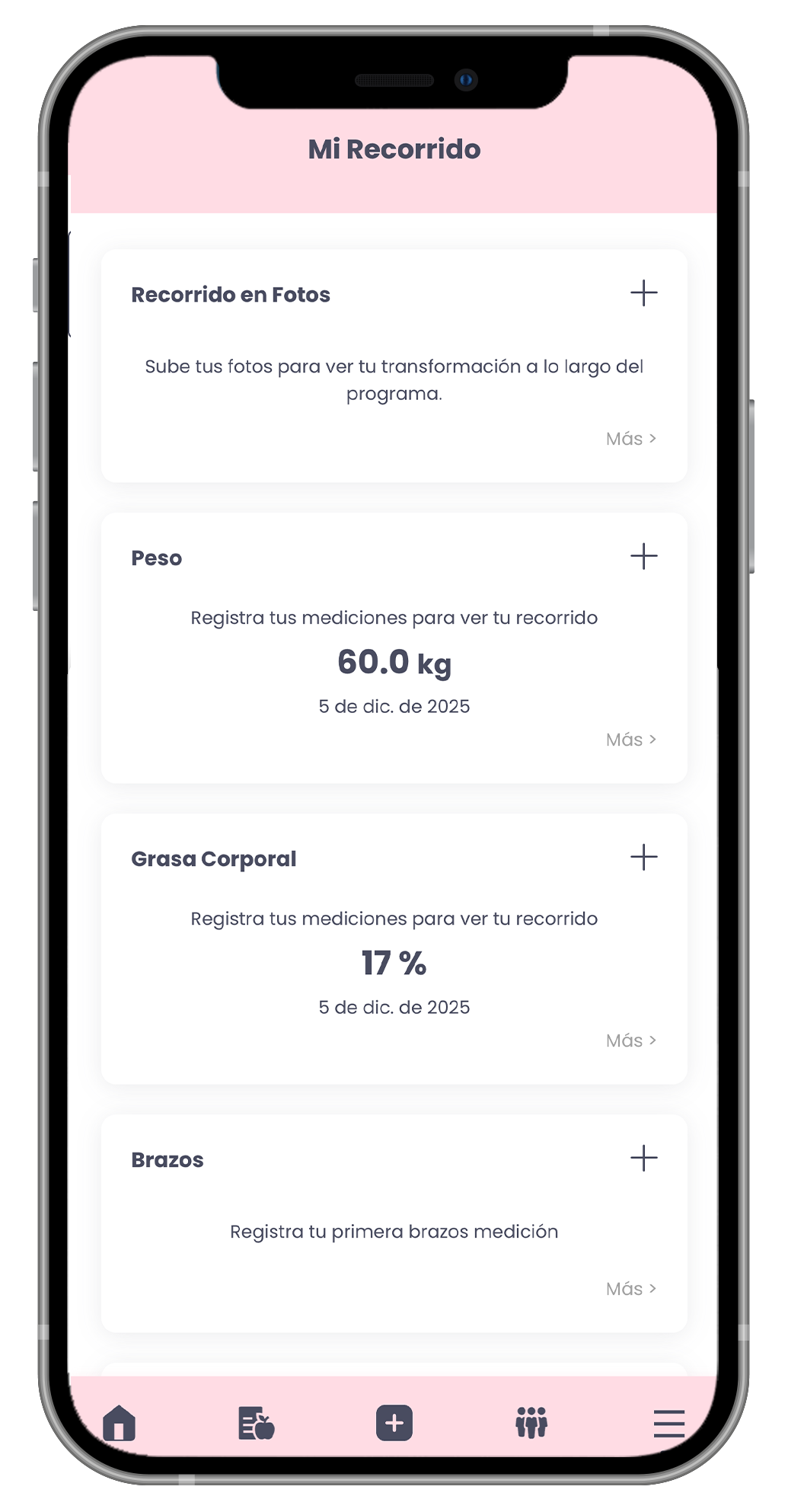 Stronger You App workout program screen