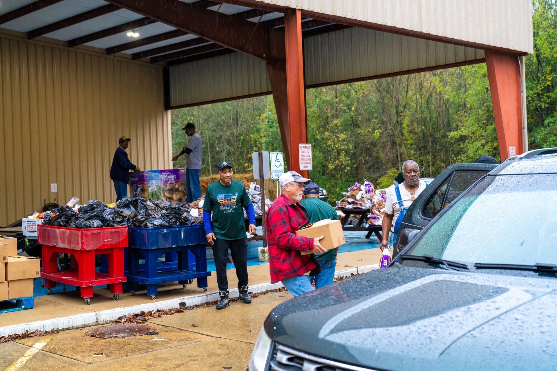 American Legion Post 69 member food giveaway