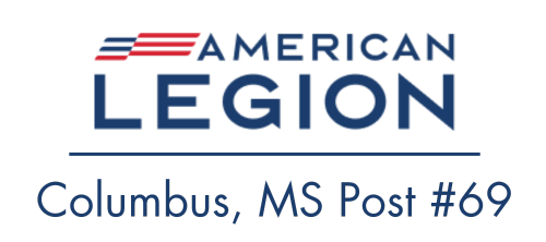 A logo for the american legion columbus ms post # 69