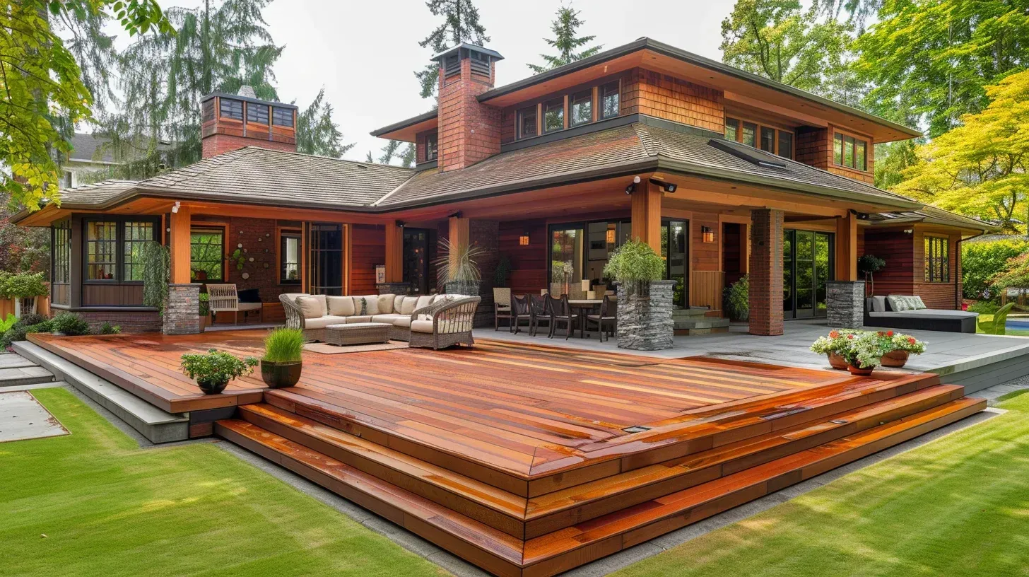 Family-Safe Deck Coquitlam child-friendly railing spacing + non-slip deck boards.
Helical Pile Coquitlam deep foundation install for hillside decks & stability.
Deck + Patio Stone Coquitlam dual-surface entertainment layout with paver extension.
Backyard Bar Deck Coquitlam built-in beverage rail, stools, LED ambience.
Trusted Coquitlam Deck Installer offering quotes, timeline planning & material sourcing.
Water-Edge Deck Coquitlam sealed framing & stainless screws for high-moisture yards.
Walkout Deck Coquitlam upper door exit to lower yard via multi-step stairs.