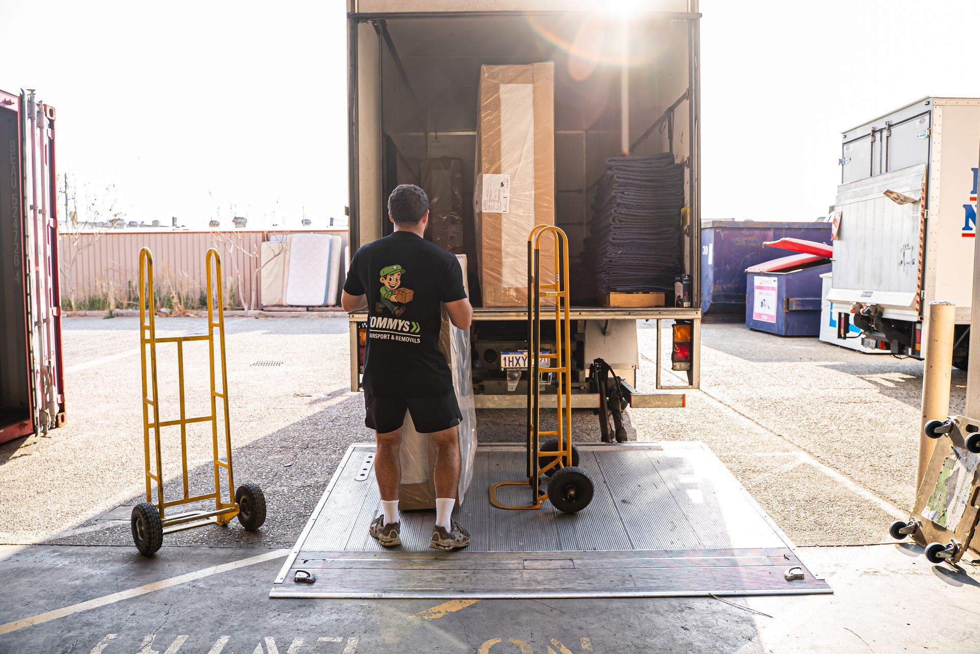 Tommy's Transport & Removals truck loaded and ready for a house removal in Perth's northern suburbs