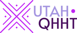 Utah QHHT logo with a purple geometric design and text.