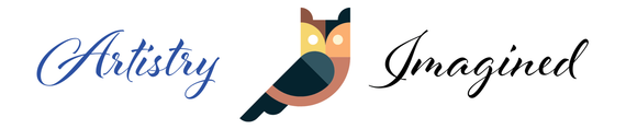 Artisty Imagined logo. The logo includes an owl.