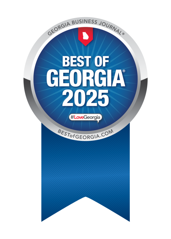 Best of Georgia 2025 badge: blue and silver with