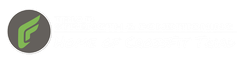 Logo with a green abstract shape inside a gray oval and white text.
