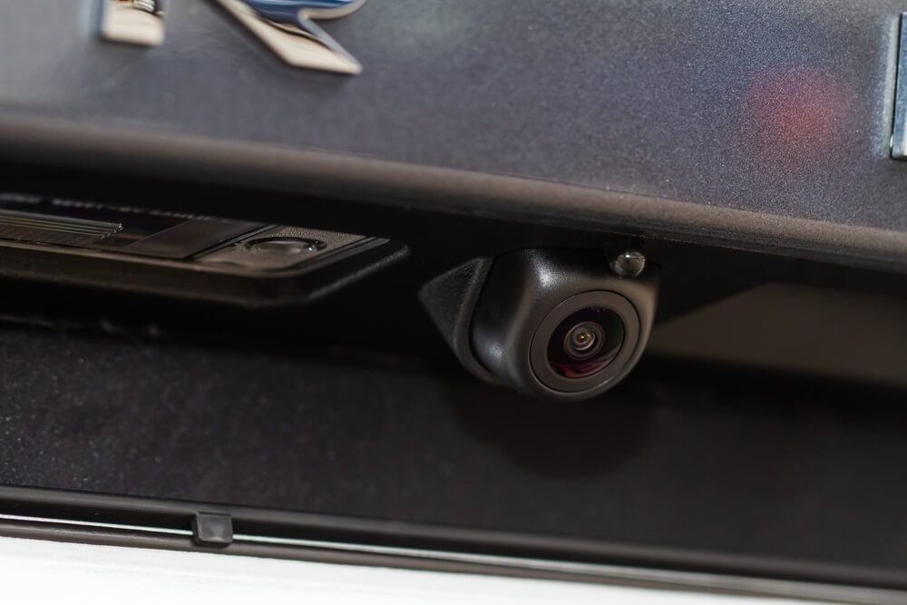 A Close up Of a Rear View Camera on The Back of A Car — ADAS Calibration Pty Ltd in Surry Hills, NSW