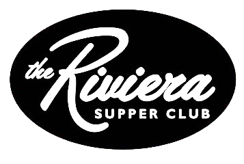 a black and white logo for the riviera supper club.