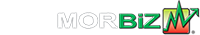 MORBiz logo with green text, a graph icon, and a red box.