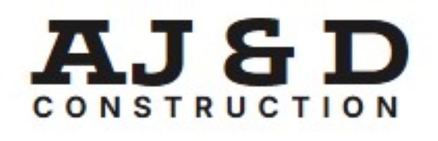 Logo of "AJ & D CONSTRUCTION" in black text.