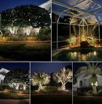 A collage of photos of a house and a pool at night.
