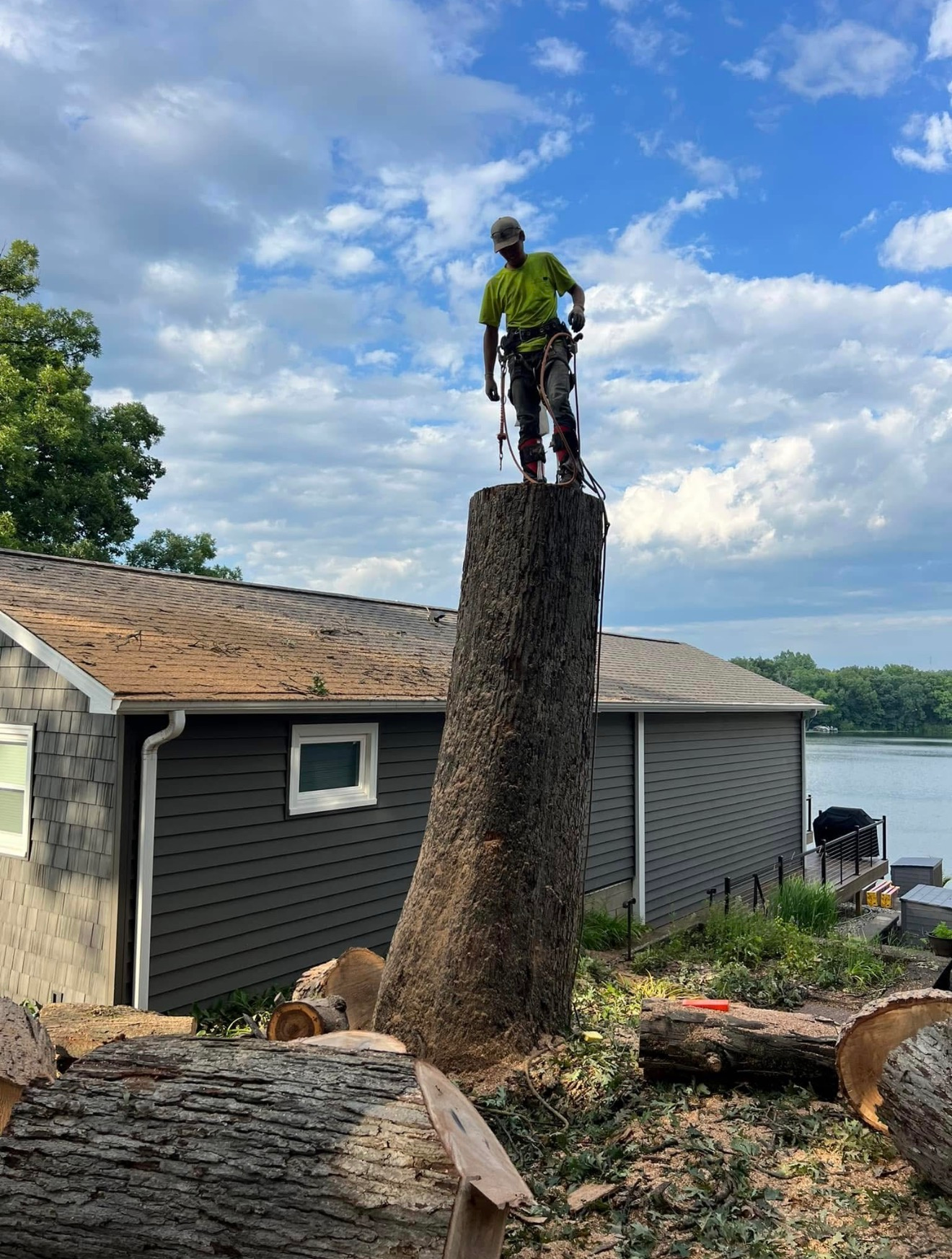 MGL Tree Services owner after large tree removal in Porter County