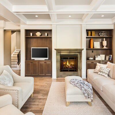 Living Room with Hardwood Floor - Flooring Installation  in Berrien Springs, MI