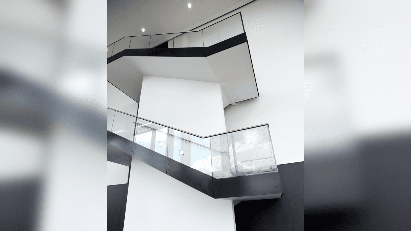commercial staircase with balustrade