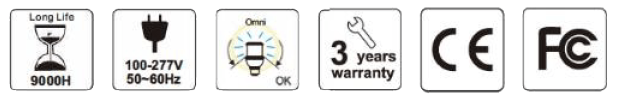 icone garanzia, potenza e certificazioni