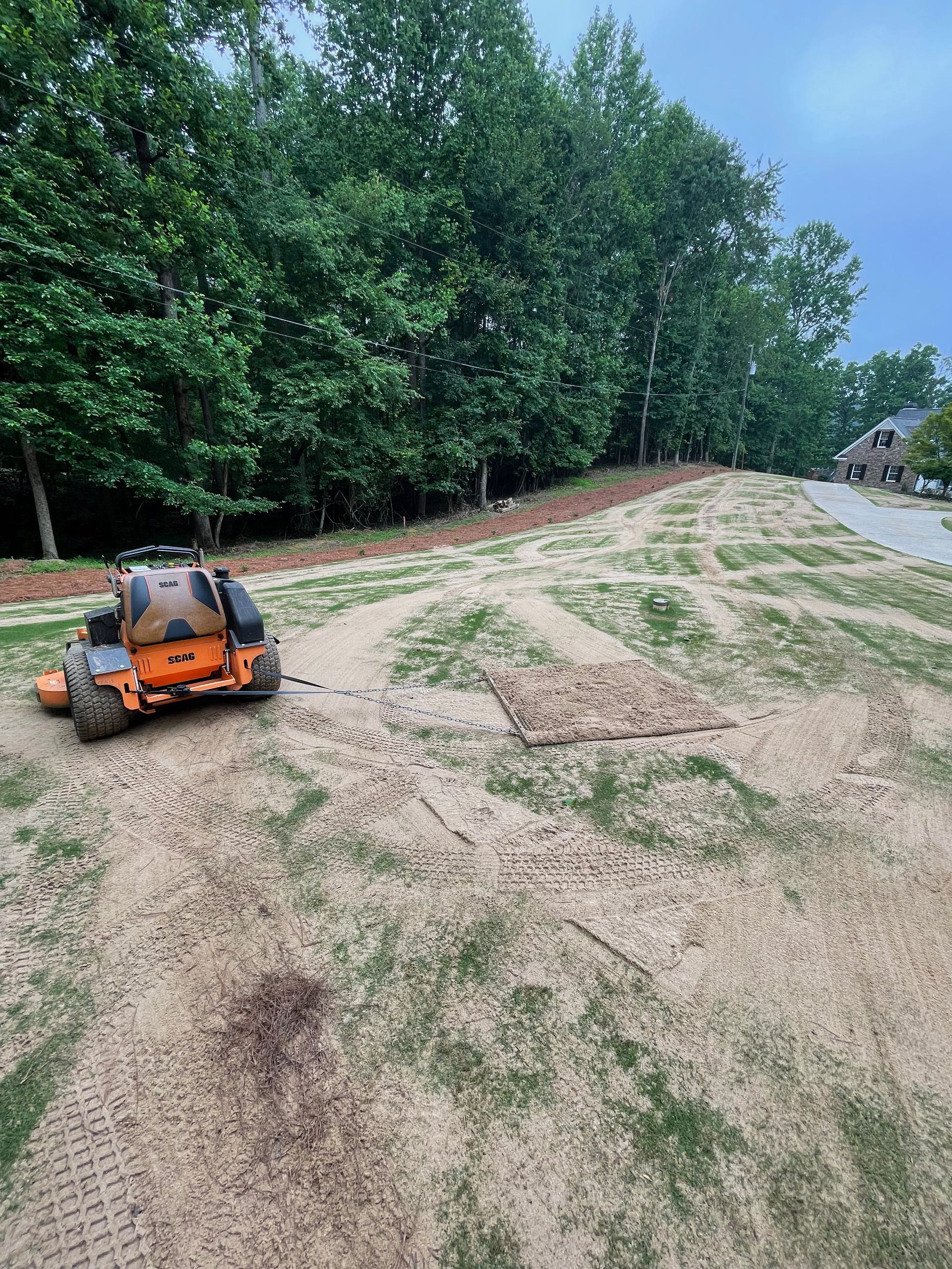 A shadow of a person is cast on the sidewalk in front of a house.