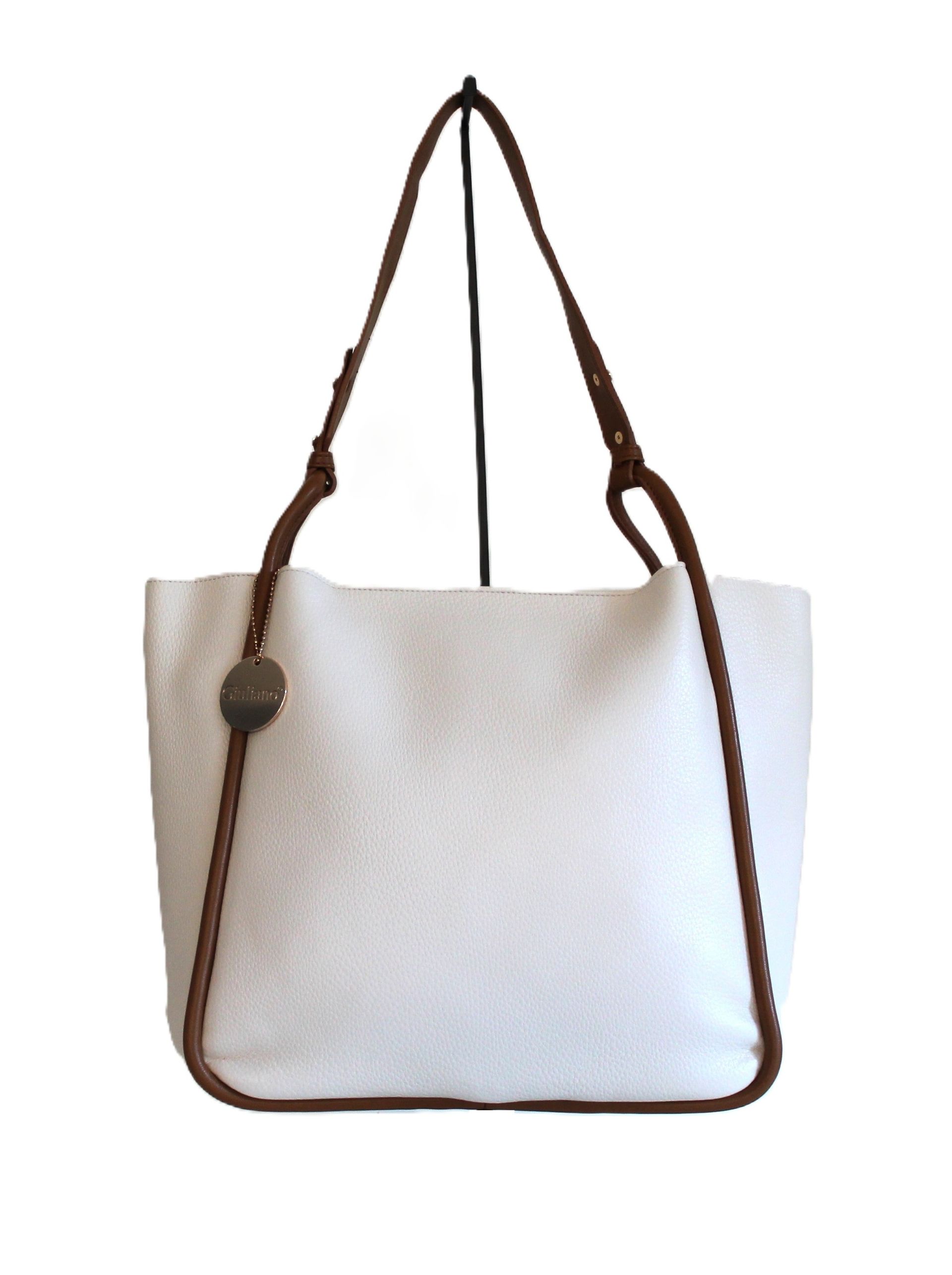 Shopper ecru-cognac