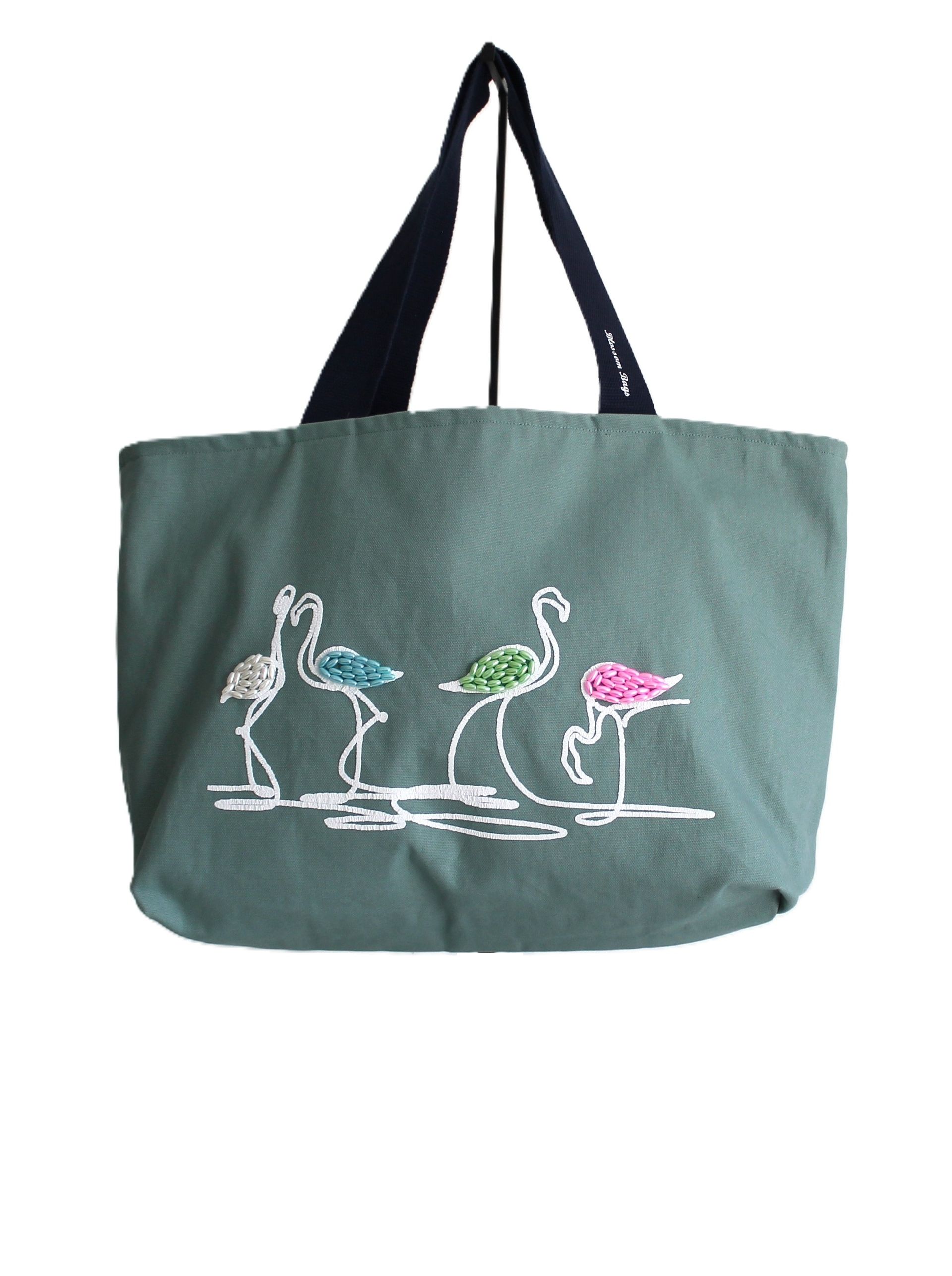 canvas shopper met flamingo's