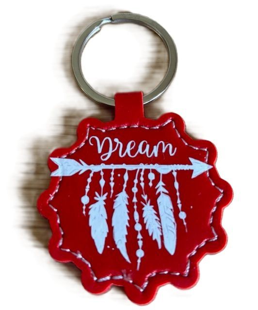 Sleutelhanger rood van PU leer dream