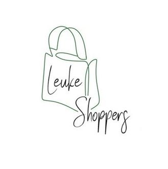 Een logo voor het bedrijf genaamd leuke shoppers met een tekening van een tas in een cirkel.