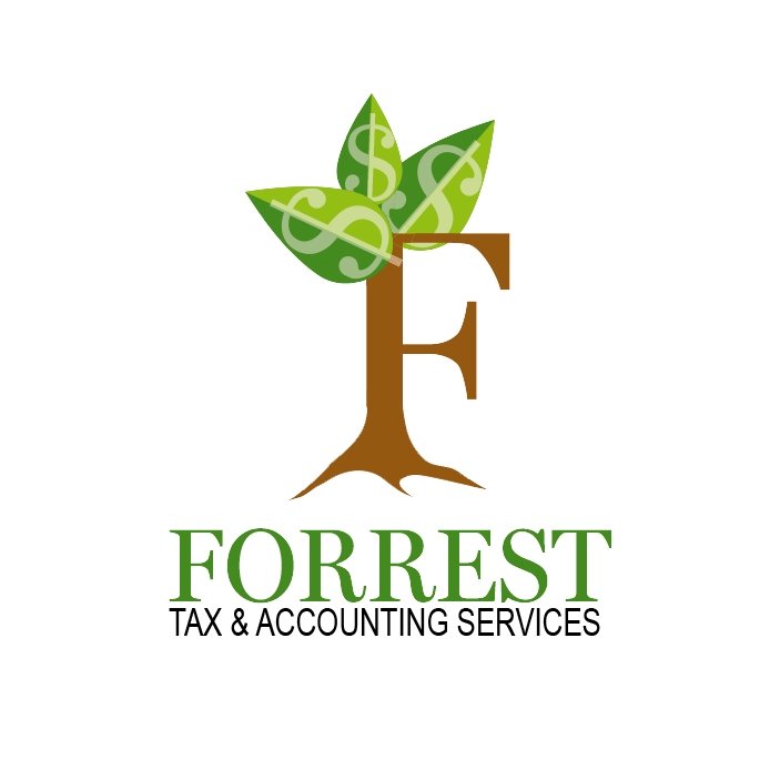 a logo for forrest tax and accounting services