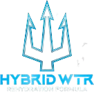 Blue trident logo above the text