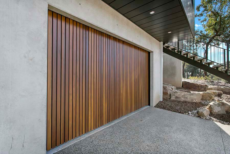wood panel garage door