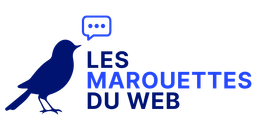 Logo avec un oiseau bleu et une bulle de dialogue. Texte : « Les Marouettes du Web ».