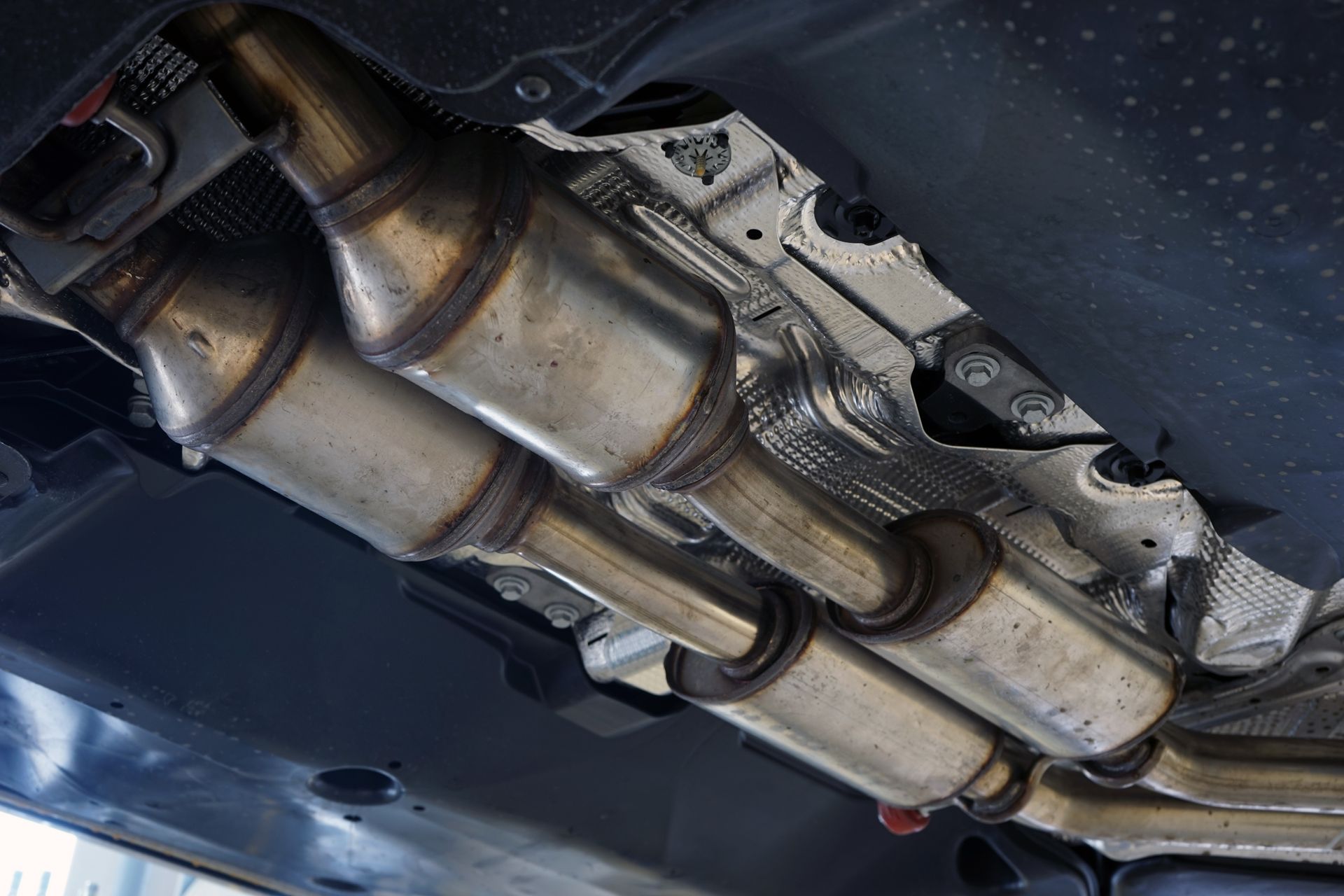 A catalytic converter (catalyst) installed on a modern car