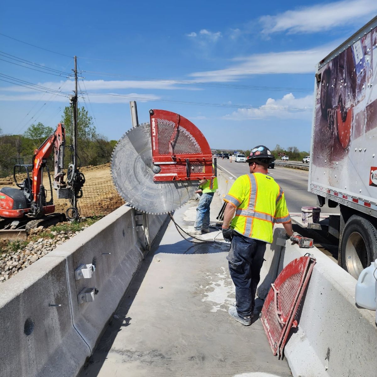 KC Coring crew performing concrete cutting on a Kansas City commercial job site