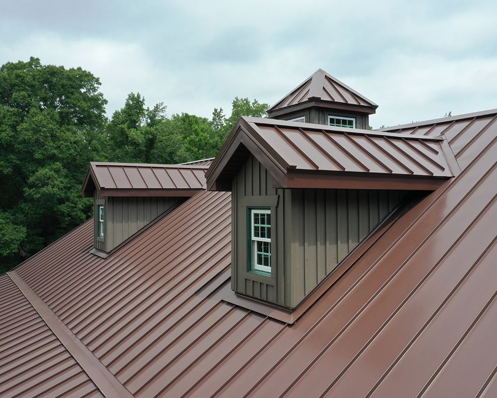 Brown Metal Roof — Akron, OH — Troyer Roofing & Construction