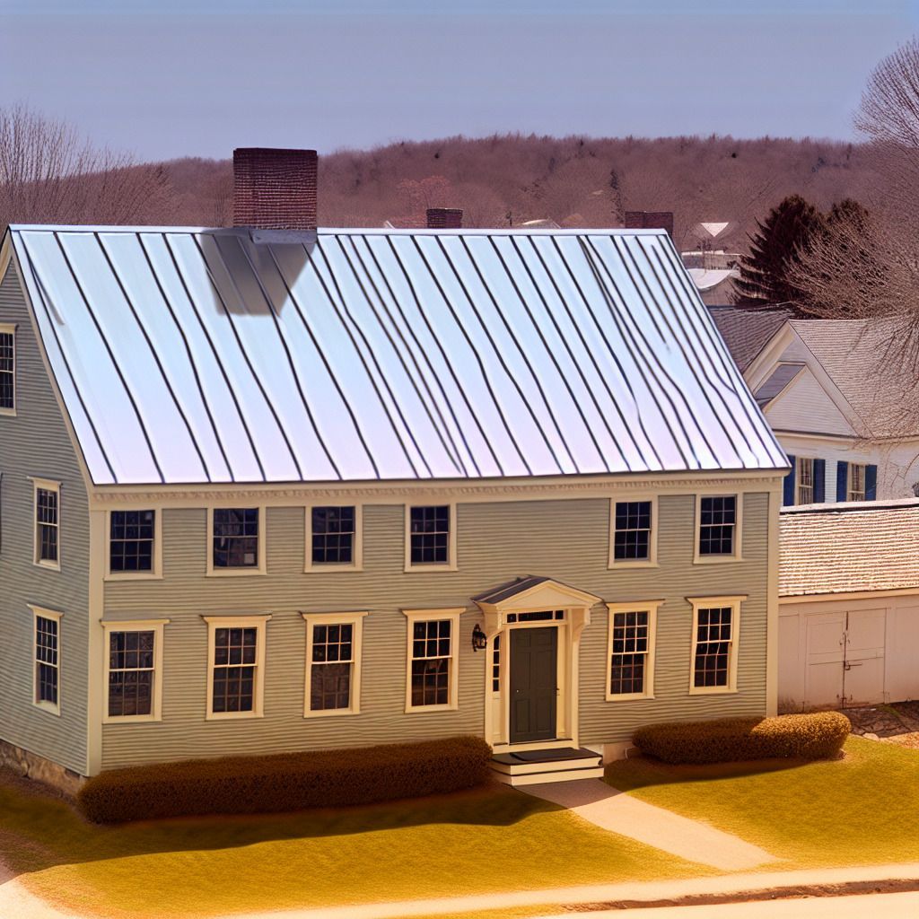 A house with a metal roof and many windows