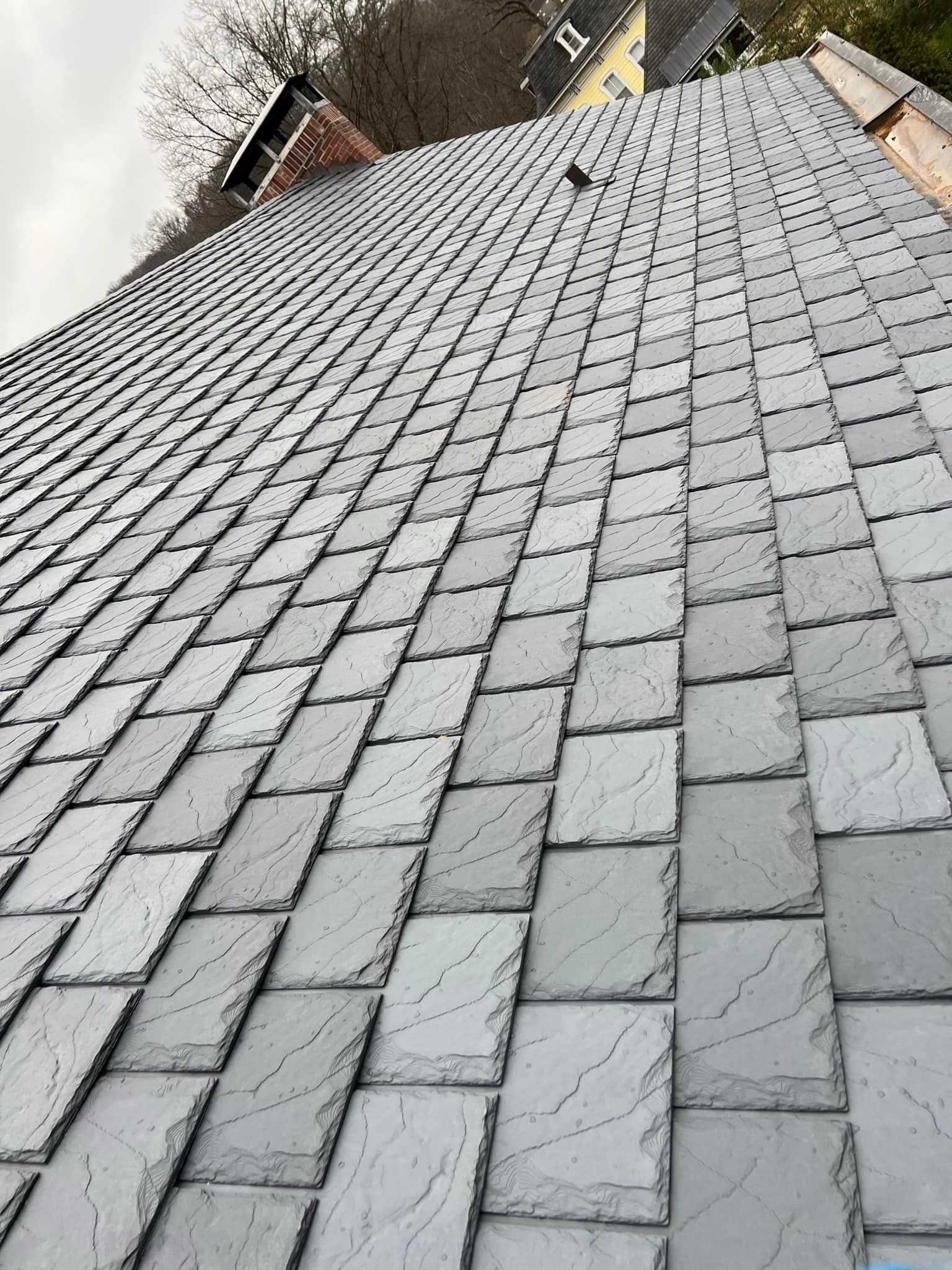 A roof with a lot of tiles on it