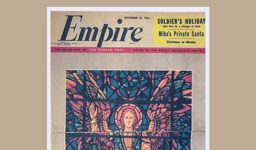 The front page of the empire magazine with a picture of a stained glass window