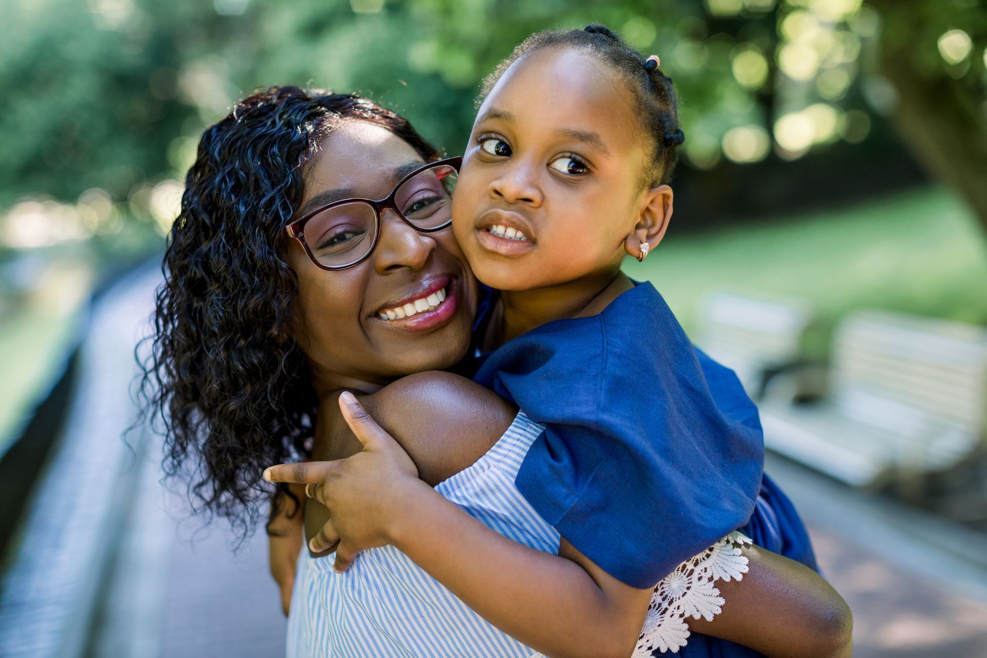 mother and daughter  happy smiling