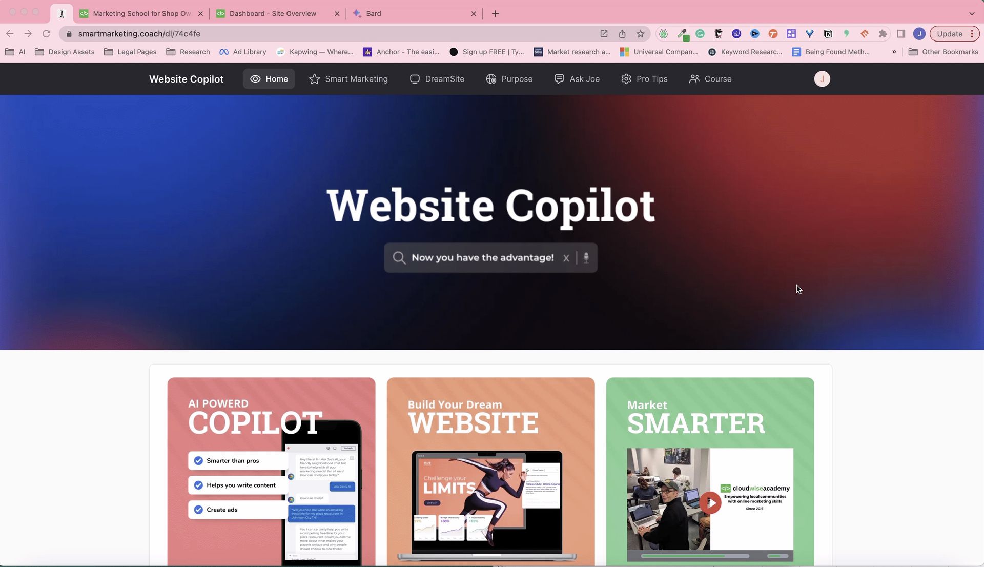a screenshot of the website copilot, in the style of light purple and dark emerald, vibrant color