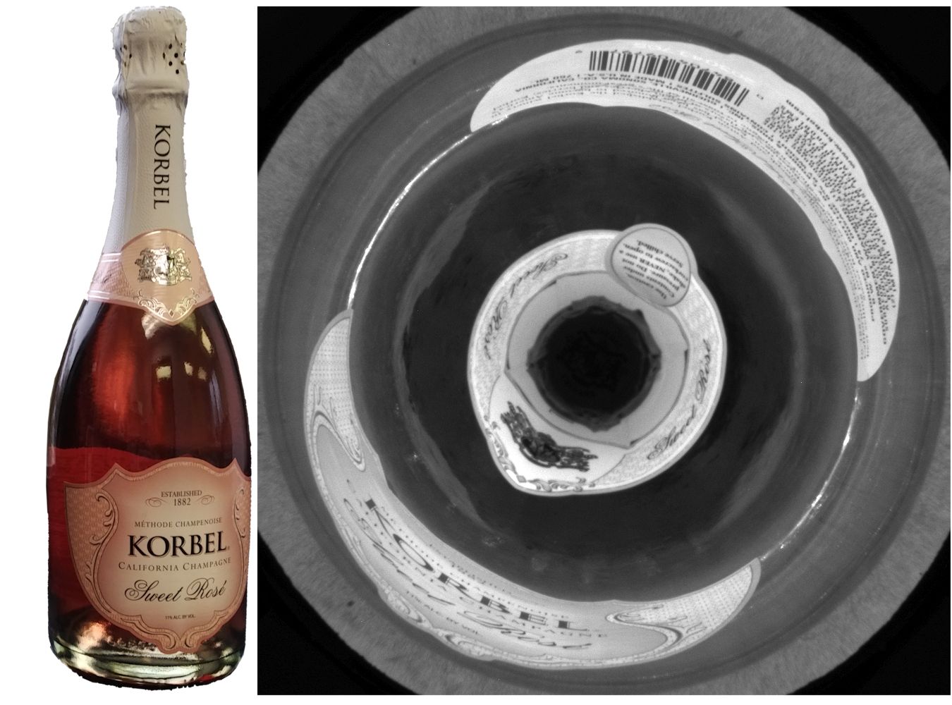 Hypecentric image of wine bottle