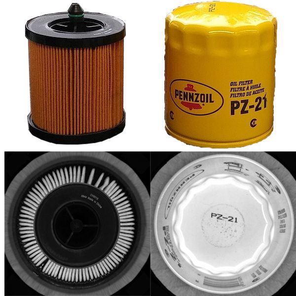 Hypercentric images: Oil filter and core