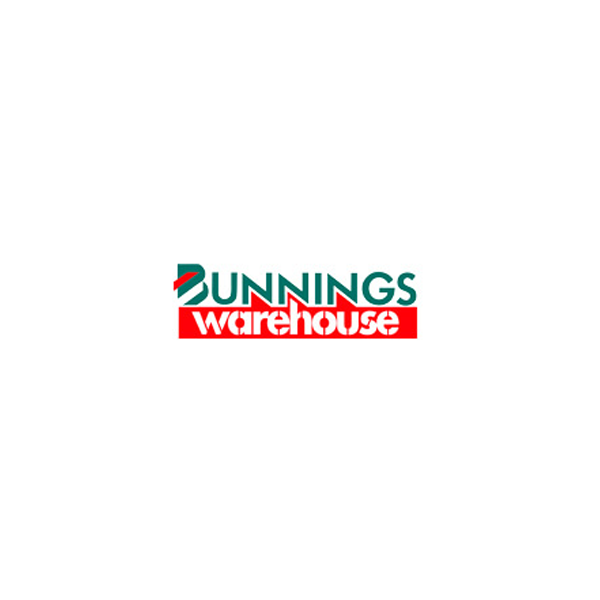 Bunnings Warehouse logo with green and red text on a white background.