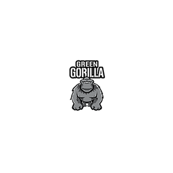 Green Gorilla logo: gray gorilla with text 