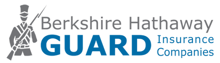 Berkshire Hathaway GUARD Insurance Companies logo with gray guard figure and blue GUARD text